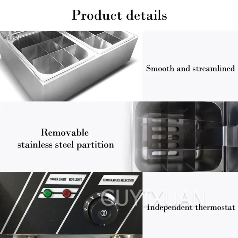 US $118.26 Commercial Multifunctional Oden Cooking Machine Noodle cooker Double Oven Nine Grid Oden Cooking Machine Spicy hot stove