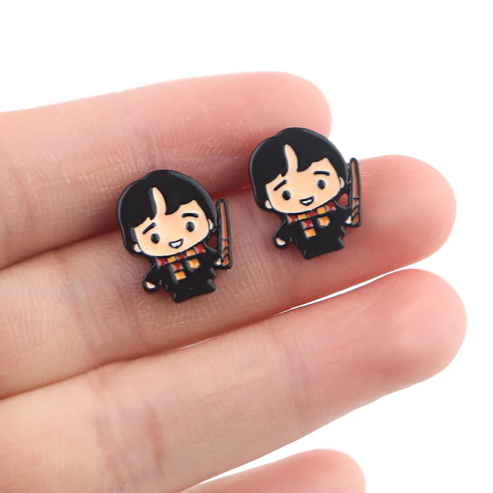 1Pairs Cute Magic Harri Stud Earrings Fashion Cute Cartoon Earrings for Women Girls Kids Ear Jewelry Gift Trend Kid Toys