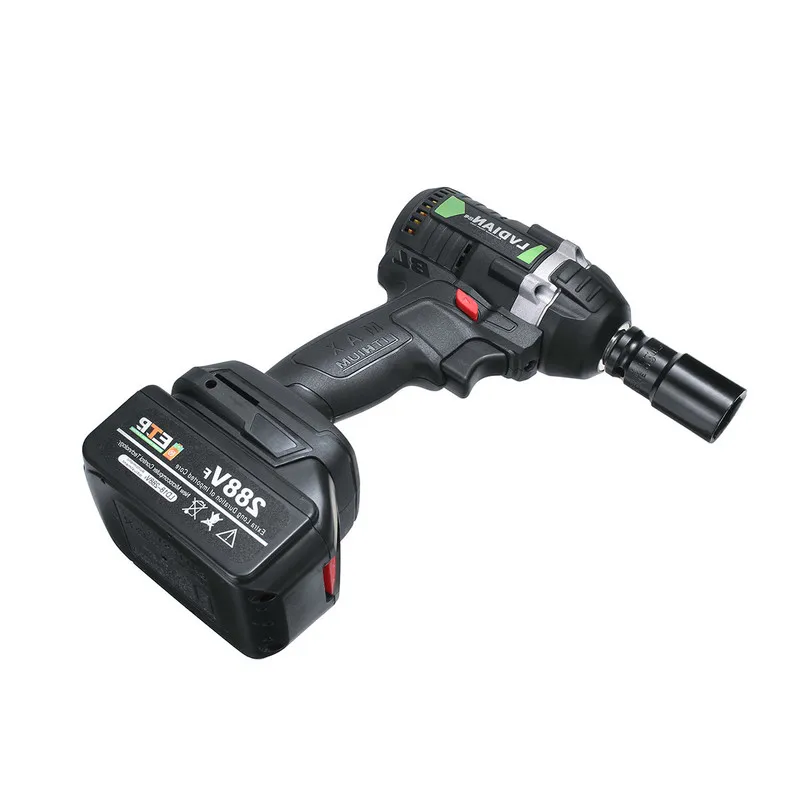 110-240V 630N. m 288VF беспроводной электрический ударный гайковерт Электрический ключ щетка с 1x литий-ионным аккумулятором инструменты