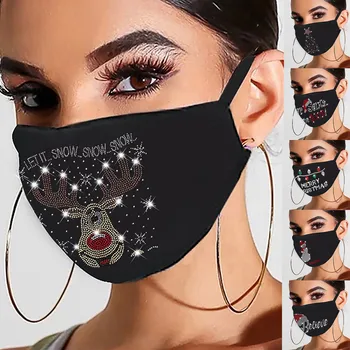

1pc Christmas Face Mask Women Reusable Masque Entissu Lavable Mascarilla Outdoor Breathable Fashion Cotton Windproof Masks Маска