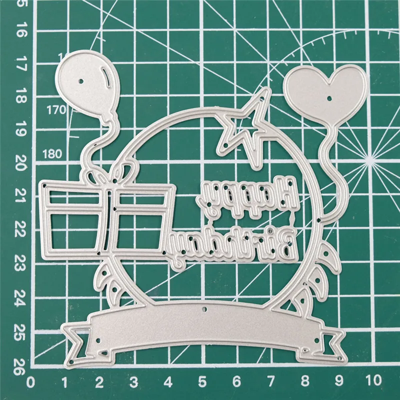 DiyArts с днем рождения штампы шар металлические Вырубные для изготовления открыток