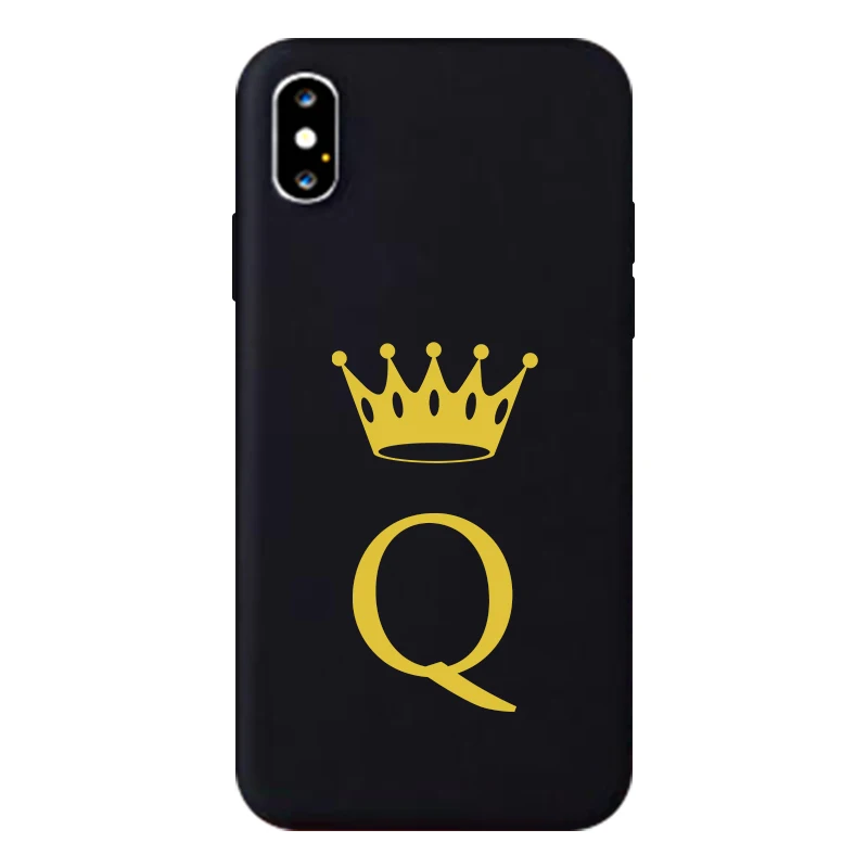 Style 17 GYKZ Забавный чехол с золотой короной и буквами для iPhone XS MAX XR X 11 Pro 7 8 6s Plus, Модный черный силиконовый мягкий чехол для телефона - Цвет: Style 17