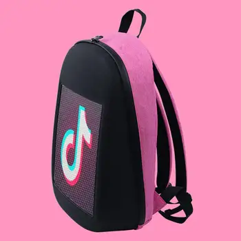 

Pixel Art Backpack with Customizable LED Screen by APP Control Waterproof for Biking Hiking Outside Activity Computer Backpack