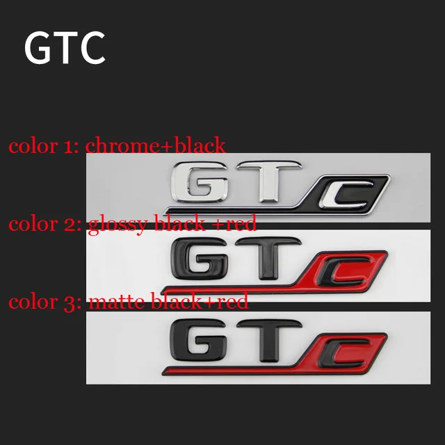 

Long GT C Emblem for Mercedes Benz AMG GT GT43 GT50 GTR GTS GTC C63S E63S GLC63S GLE63S Emblem Car Styling Trunk Sticker