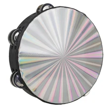 Горячая " деревянный лучистый бубен колокольчик ручной барабан с двухрядными джинглями Светоотражающие барабанные головки ударный инструмент игрушка