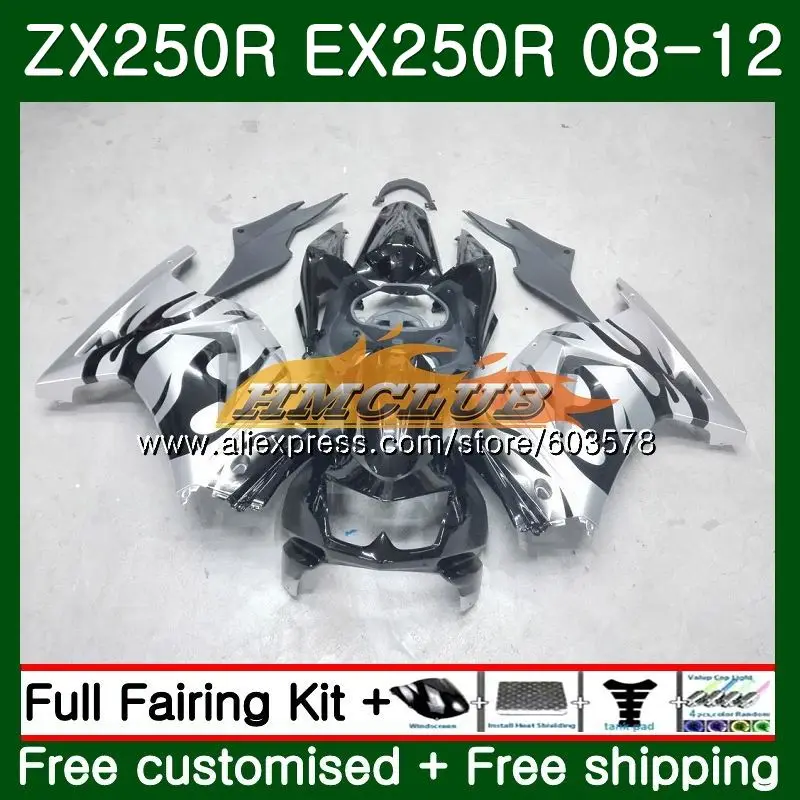 Sale Body For KAWASAKI NINJA ZX-250R ZX250R 08 09 10 11 12 24CL.78 ZX
250R EX 250 EX250 2008 2009 2010 2011 2012 Fairing Silver grey Excellent