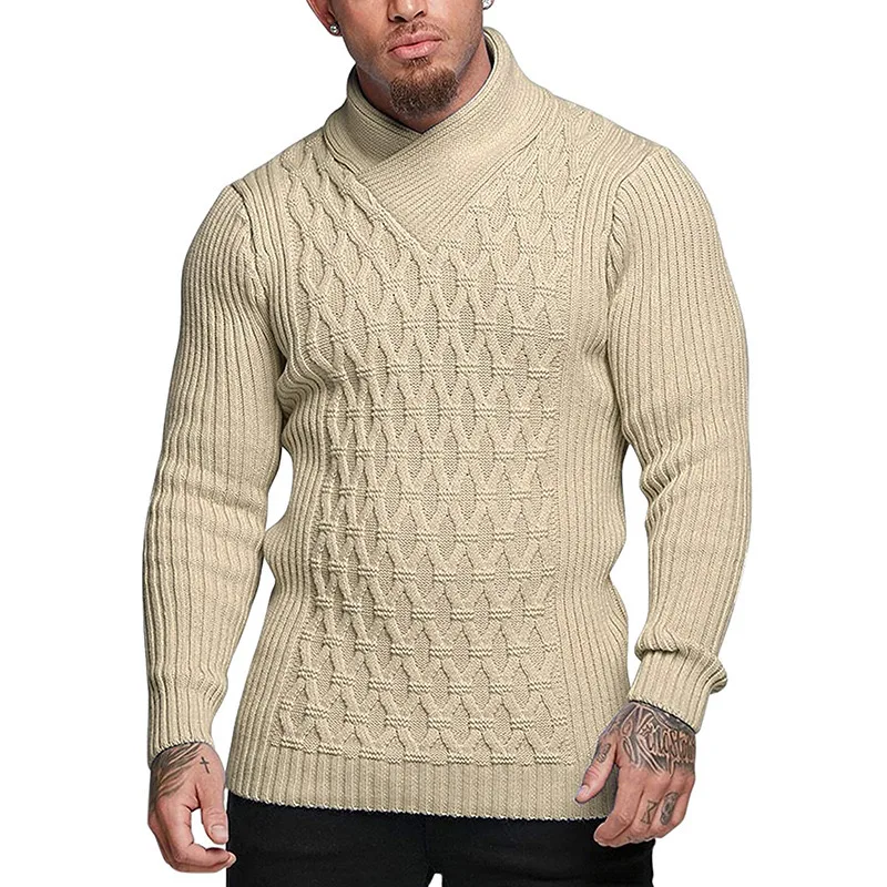 

New Pullover Male Winter Turtleneck Sweaters Solid Color Long Sleeve Warm Men Pull Homme