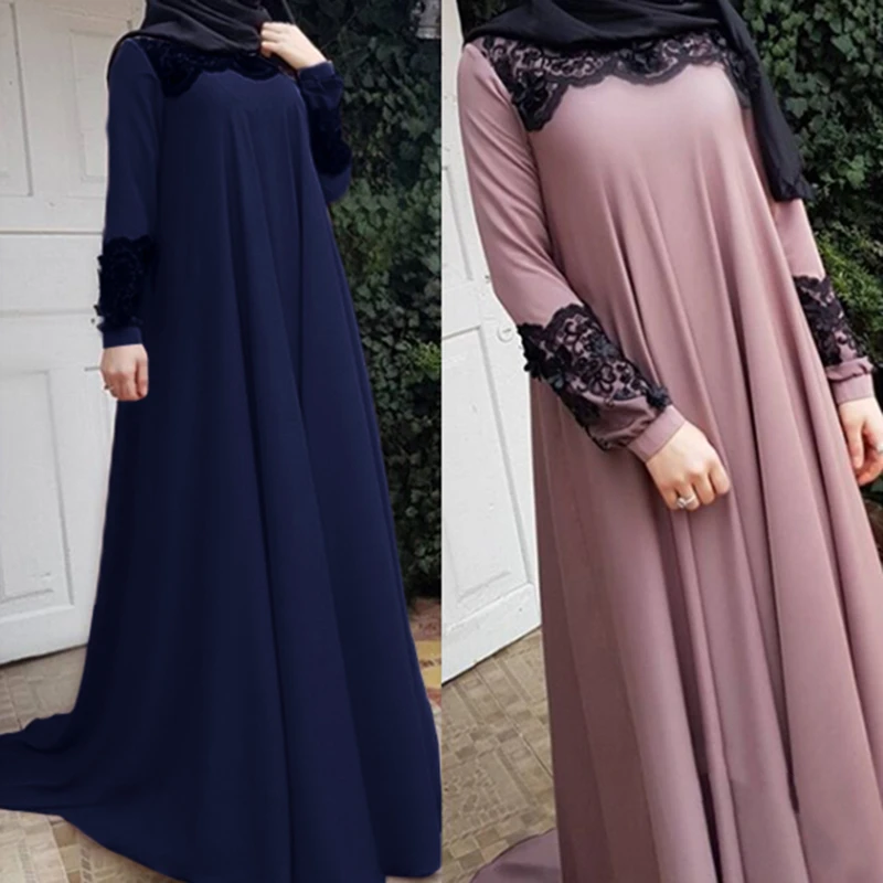 Размера плюс S-5XL, Дубай, арабские мусульманские платья для женщин, ислам, а-силуэт, большие качели, макси платье, с соединением, свободное, Рамадан, турецкая исламская одежда