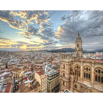 

GATYZTORY DIY Painting By Numbers HandPainted Oil Painting City Landscape Colouring Home Decor Acrylic Painting