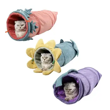 

Pet Foldable Corduroy Tube Vegetable Shape Kitten Cat Tunnels for Indoor Playing