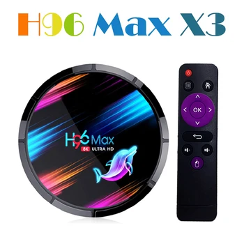 

H96 max x3 smart tv box android 9.0 Amlogic S905X3 64-bit Quad Core 8K BT4.0 WIFI Netflix Youtube Google Voice Assistant H96 max