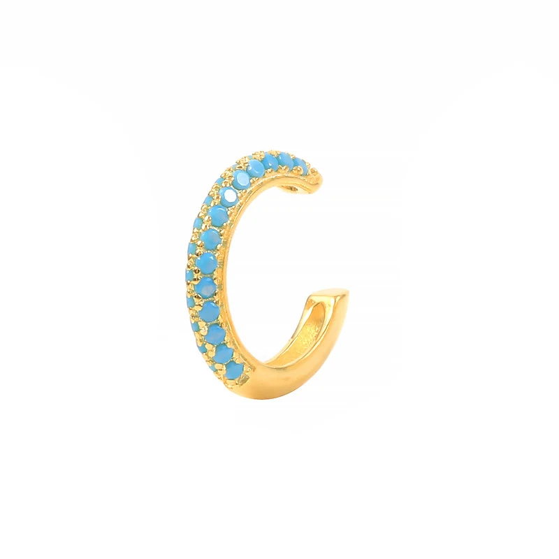 CANNER 925 Sterling Silver Ear Cuff Ear Clip Earrings for Women Colorful Zircon Ear Buckle Earring Fake Piercing Earings Jewelry