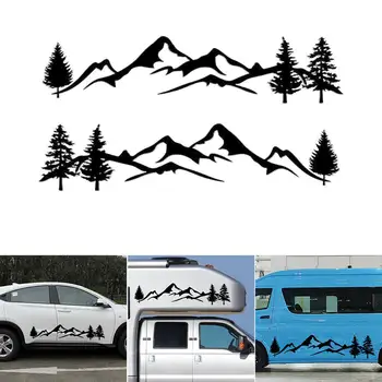 

Hot Sale 2* Car Sticker Mountain Decal Tree Forest Vinyl Graphic Kit For Camper RV Trailer Car Accessories Dropshipping CSV