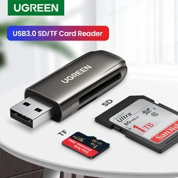 UGREEN – lecteur de cartes mémoire USB 3.0 vers SD Micro SD TF, adaptateur pour PC portable, accessoires multi smart 
