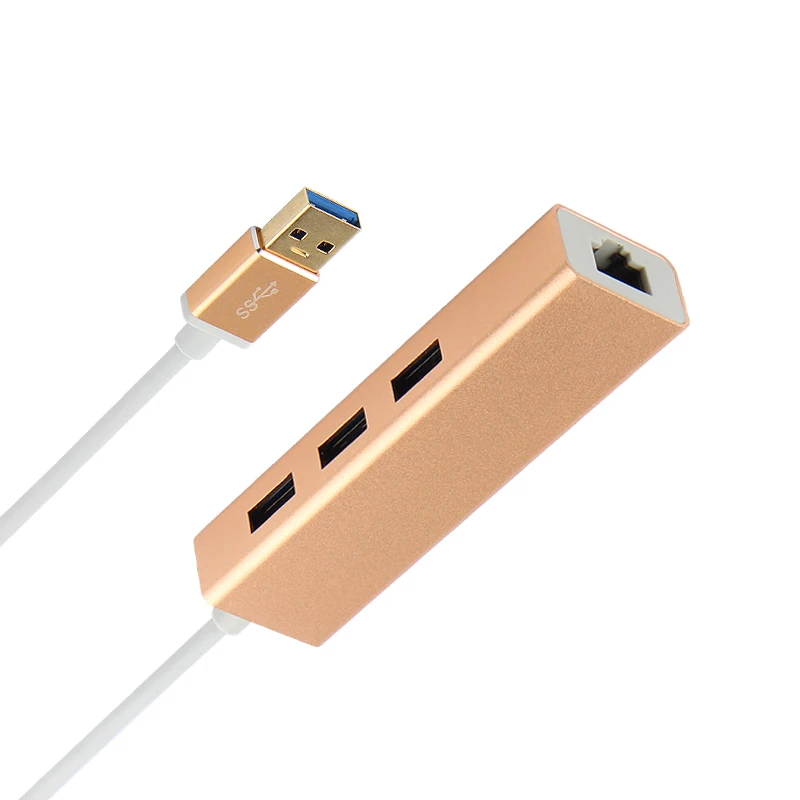 AJIUYU USB HUB USB 3.0 To Gigabit Ethernet Adapter RJ45 Dock Multi Port For PC Computer Laptop Accessories usb3.0 Hub