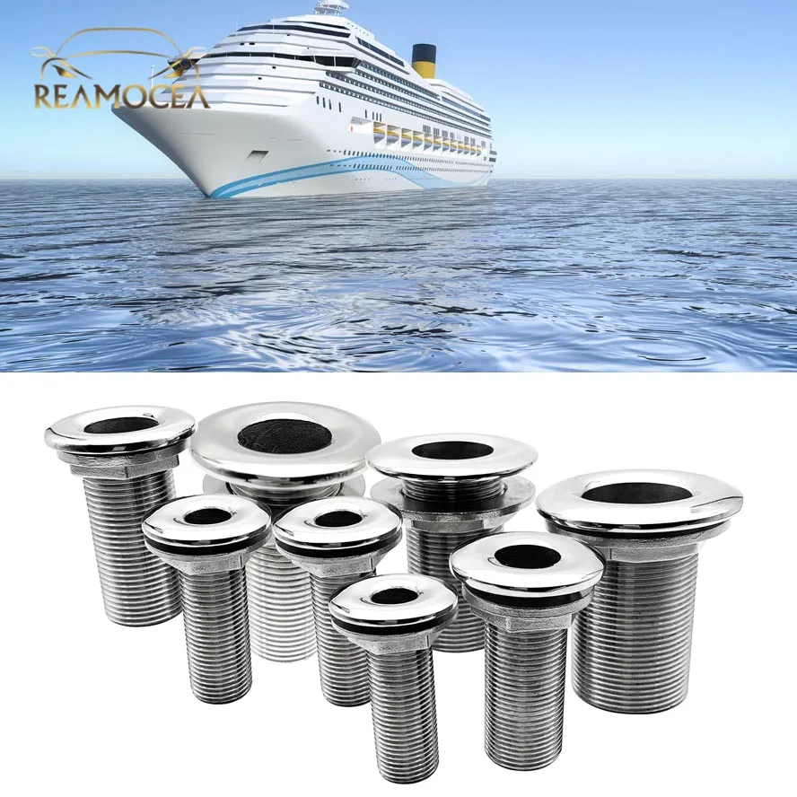 

Reamocea 316 Stainless Steel Corrosion Resistance Boat Thru Hull Fitting Outlet Drain Joint For 1/2" 3/4" 1" 1-1/2" 2" Hose