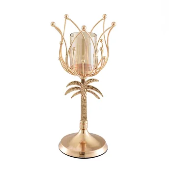 

Gold Modern Simple Iron Art Candle Holders Christmas Romantic Wedding Candelabra Chandelier Mariage Coffee Table Decor Ec50ll