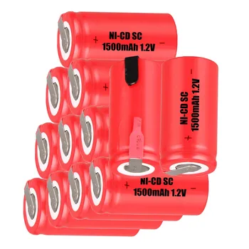 

12 pcs SC 1500mah 1.2v battery NICD rechargeable batteries for makita bosch B&D Hitachi metabo dewalt for electric screwdriver