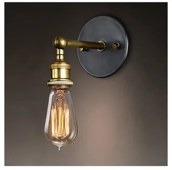 

E27 American Style LED Wall Light Industrial Retro Iron Single Head Wall Lamp For Corridor Coffee Bedroom Bedside Wall-Sconces