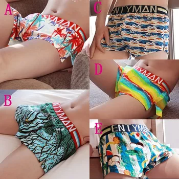 

Summer Breathable Boxer Shorts For Men Loose Printed Male Underwear Sexy Boxer Shorts