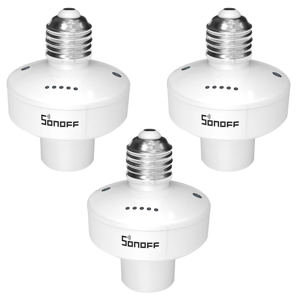 SONOFF E27 WiFi смарт-держатель лампы 433 МГц RF пульт дистанционного управления ler держатель лампы приложение Голосовое управление с Amazon Alexa Google Home/Nest - Комплект: 3 Bulb Holder