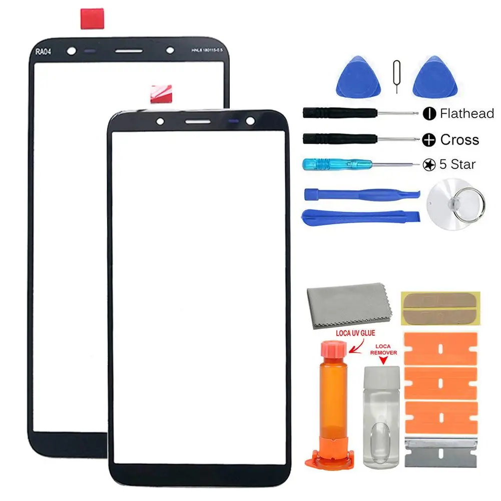 

Replacement Front Glass Touch Screen Kit with Glue for Samsung Galaxy J6 J600 2018 J600F Phone Front Glass Screen Kit with tools