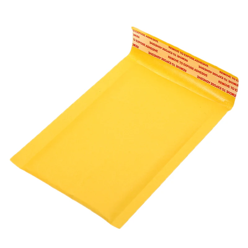 20 шт./лот желтый крафт-бумаги Бумага воздушно-пузырчатой упаковке сумка разных Размеры почтовые сумки влагостойкий само-уплотнения транспортировочные пакеты Прямая