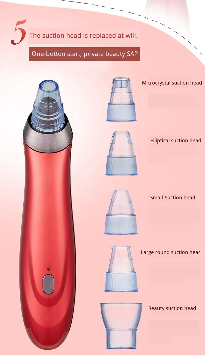Instrumento de Remoção Poros à Prova Instrumento de Limpeza Acne Elétrica Cravo Dwaterproof Água Usb Recarregável Silencioso Dispositivo Sucção Cuidados Faciais 14 Acne elétrica instrumento de remoção cravo poros