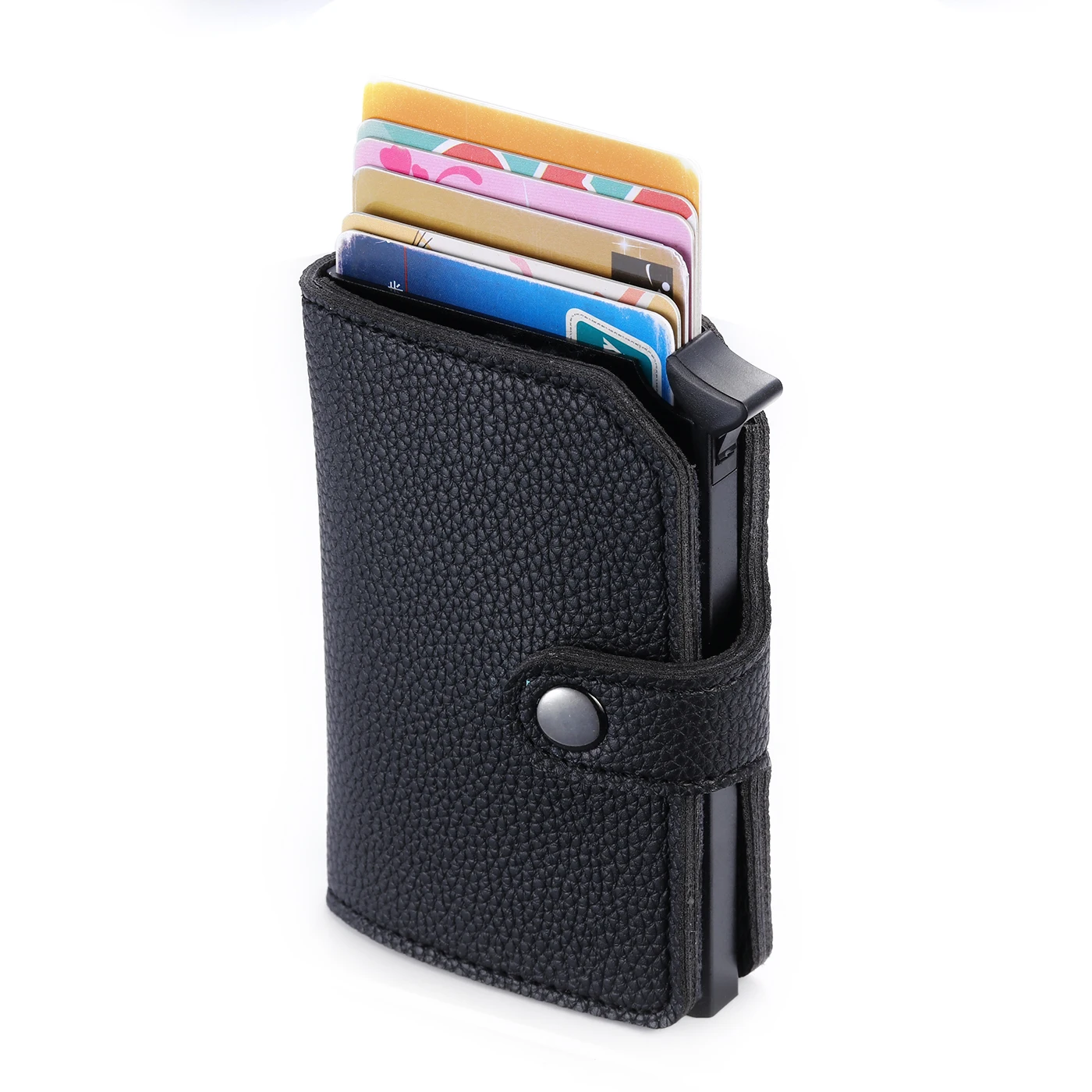 BISI GORO RFID Противоугонный металлический алюминиевый кошелек минималистичный банковский держатель для карт мини мужской и женский черный бизнес чехол для кредитных карт