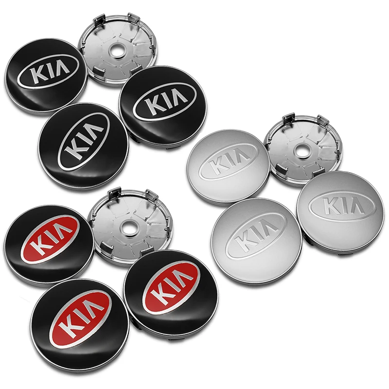 4PCS 56MM 60MM Car Wheel Center Hub Caps Badge Sticker Wheel Dust proof covers For KIA rio ceed