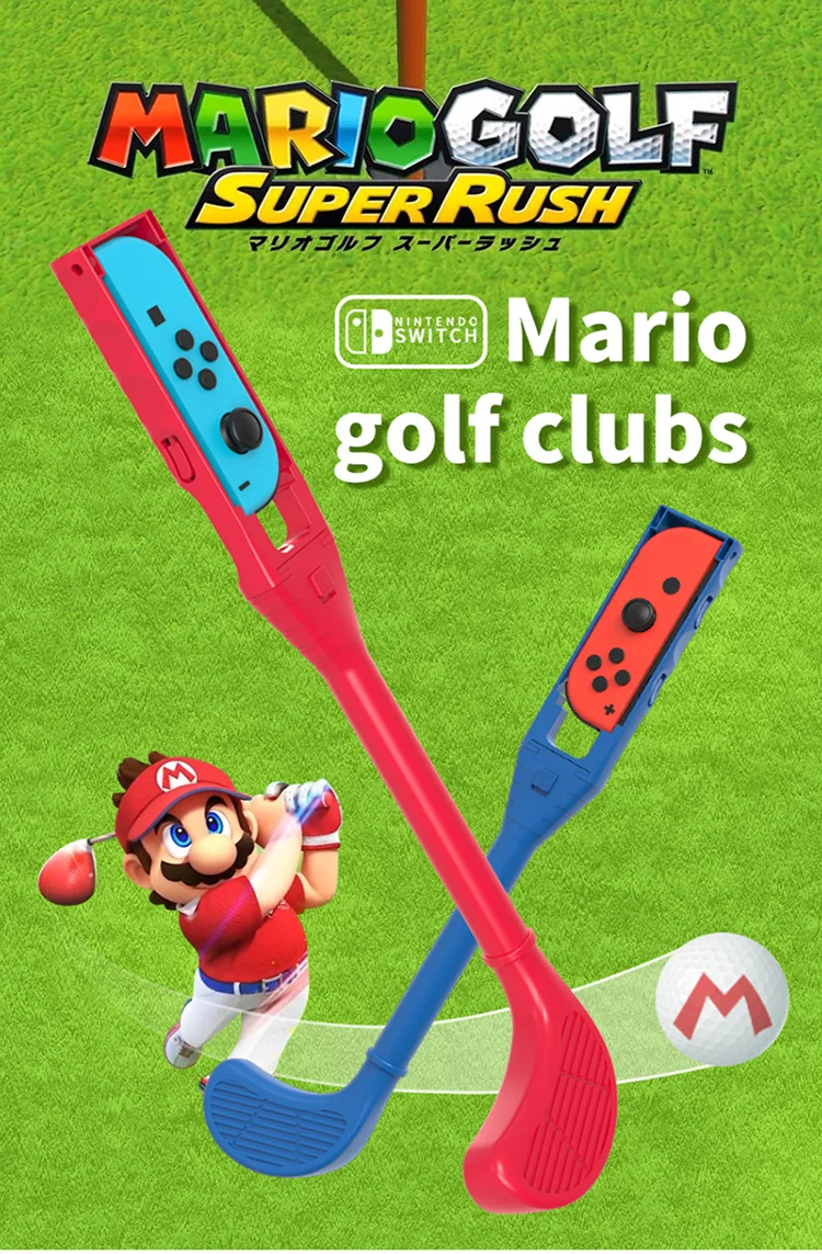 Golf Grips Clubs 2 Pieces Set Compatible With Mario Golf Super Rush For Nintendo Switch Joy Pad Grips