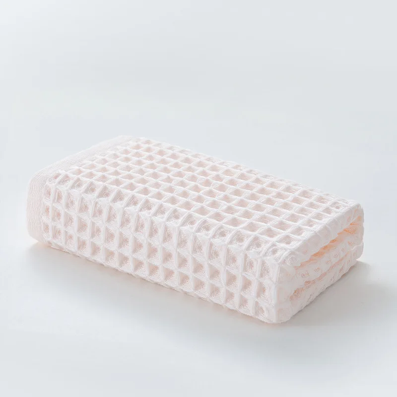 4PCS Cotton Waffle Hand Towels For Adults Plain Washcloth Face Care Bathroom Cotton Waffle Towel 34.5x74cm - Цвет: Light Pink