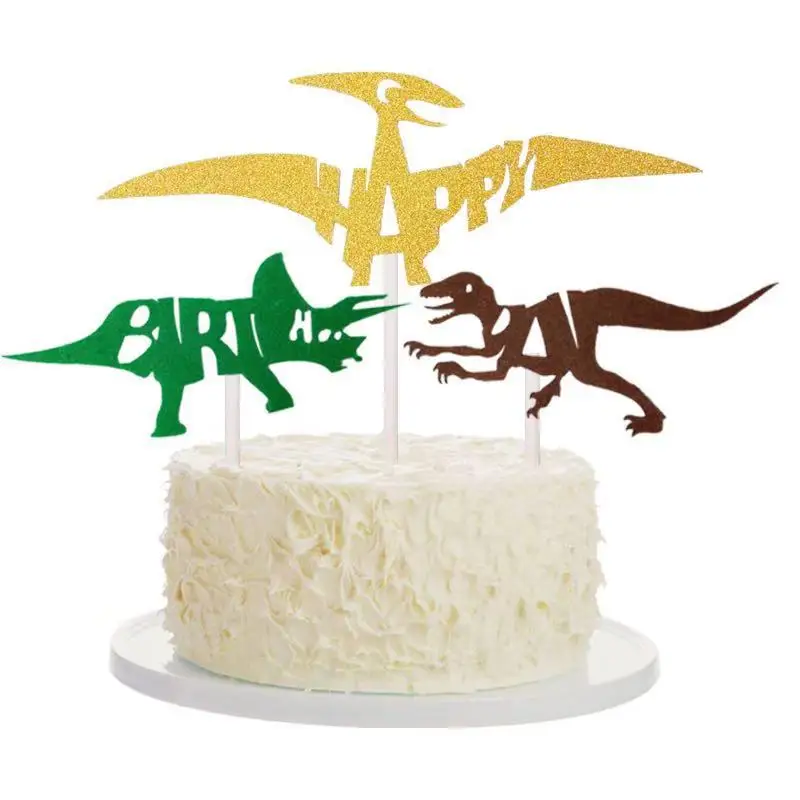 3 шт. динозавр Юрского периода топперы для торта Птерозавр тираннозавр рекс кекс Топпер для дня рождения торт выпечки Десерт украшения