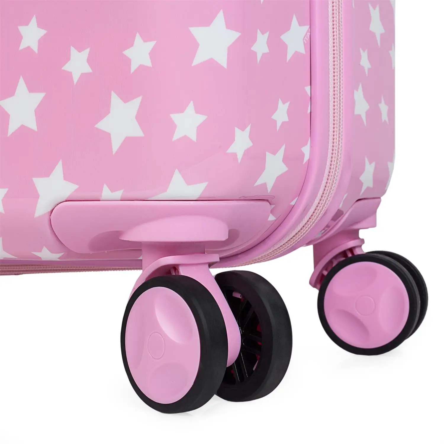 Набор детских чемоданы путешествия 4 колеса тележки. Поликарбонатный принт со звездами. 2 размера: Peq