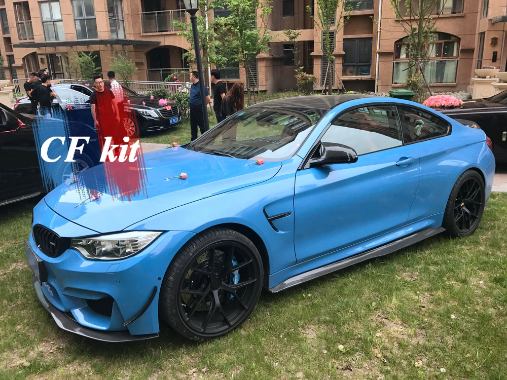 CF комплект P Стиль Настоящее карбоновое волокно губа-Накладка для BMW M3 M4 F80 F82 F83 воздушный нож разделяющие стабилизаторы планки украшение крыла автомобиля