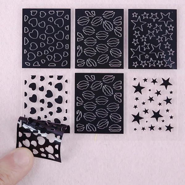 New Style Nail Sticker Hollow out Nail Sticker Template Hollow out Nail Sticker Spray-print Manicure Template Customizable