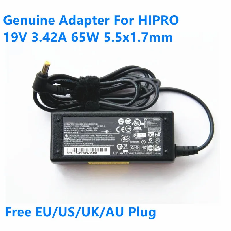 Genuine Hp-a0652r3b 19v   65w  Hp-ok065b13 Ac Adapter  For Hipro For Acer Laptop Power Supply Charger - Laptop Adapter - AliExpress