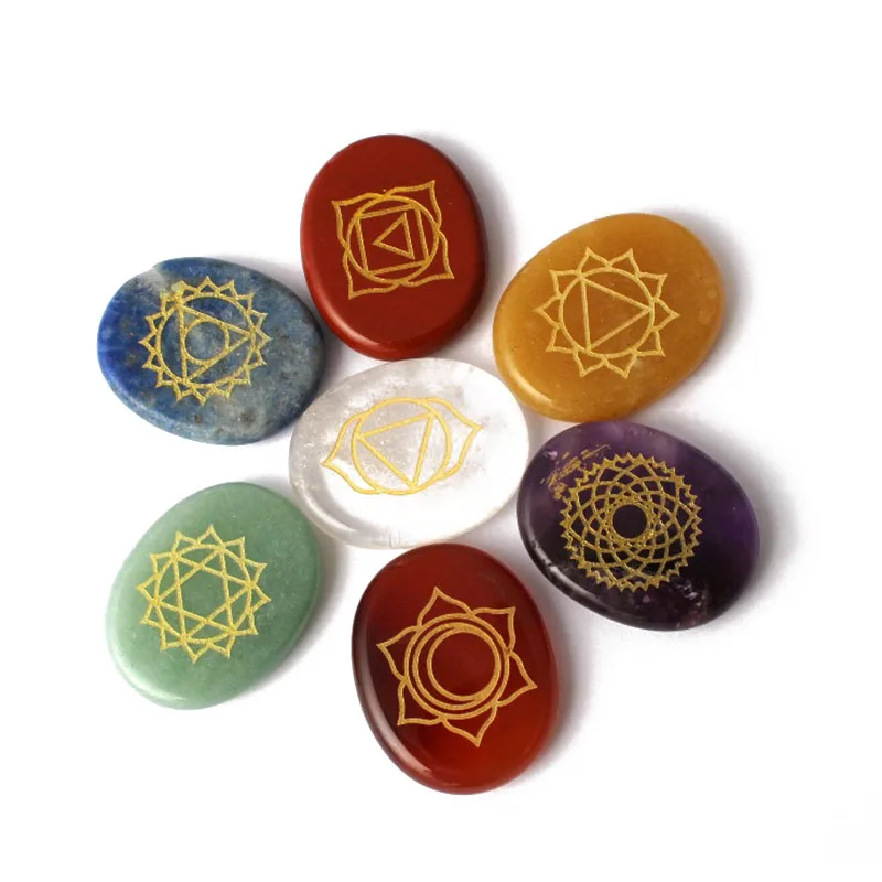 7 шт. резная подвеска чакры овальной формы бриллиантовая фурнитура 22x28 мм |