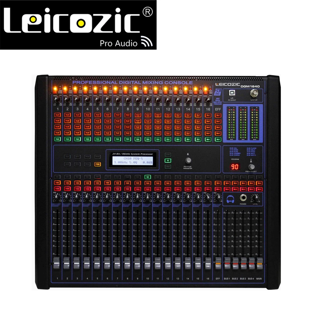 Hot Sale  Leicozic 16 Channel Digital Audio Mixer 19"rack mount mixers professional mixing console digital dj