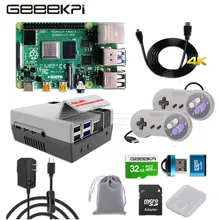 New Arrival Raspberry Pi 4 Model B 8 GB pamięci RAM czterordzeniowy Cortex-A72 (ramię v8) 64-Bit SoC @ 1.5GHz Nes4pi przypadku i 32G karty