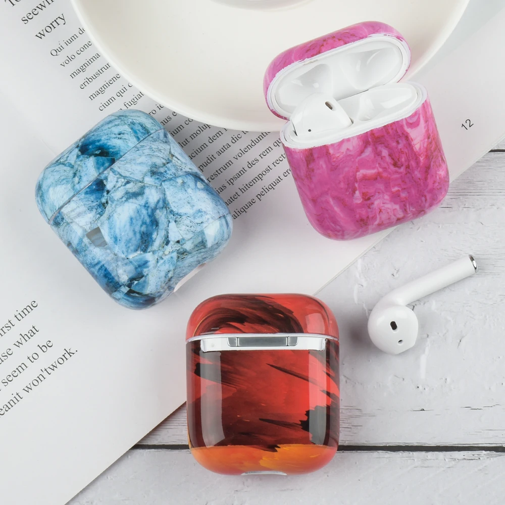 Чехол для Airpods 1 2 из мягкого силикона ТПУ с мраморным узором, чехол для наушников, зарядная коробка, оболочка для AirPods 1 2, защитная крышка