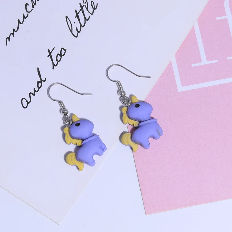 Drop Earrings Dangle Earrings Aihua Creative Cartoon Dice Flower Dinosaur Gummy Mini Bear Earrings for Women Cute Candy Color Clouds Dangles Ear Hook Gifts
