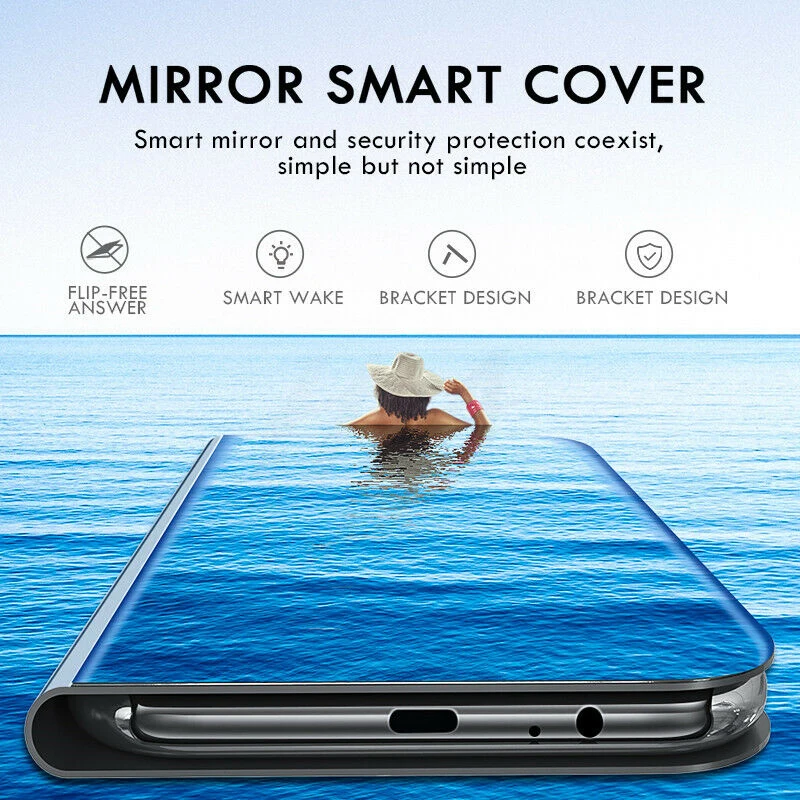 Чехол для телефона samsung Galaxy A20 A30 A40 A50 A70, умный зеркальный кожаный флип-чехол для samsung Galaxy A70 A40 A30 Funda