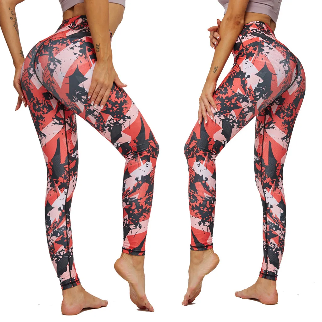 High Waist Women Yoga Pants Push Up Breathable Fitness Sports Leggings Running Tights Sportswear Slim Gym Clothing Female#g4 | Спорт и