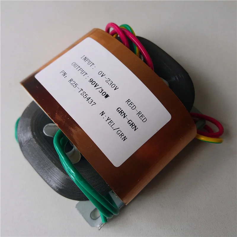 90V 0.33A трансформатор R Core R25 пользовательский Трансформатор 230V 30VA с медным щитом