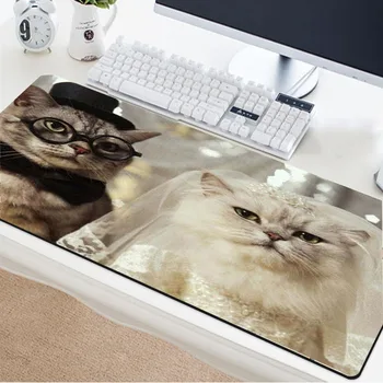 

Yuzuoan funny cute cat pattern mouse pad multi-size beautiful non-slip waterproof table mat suitable for office / home