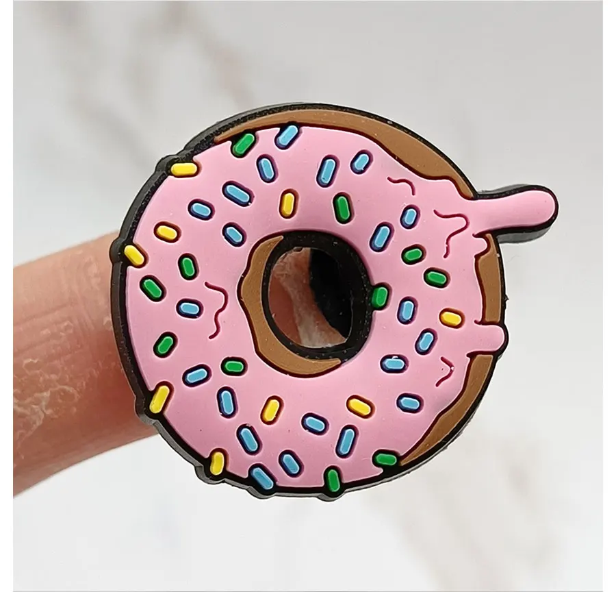 Dropshipping 1Pcs PVC Shoe Buckle Accessories Funny DIY Cute Food Shoes Decoration Jibz For Croc Charms Kids X-mas Gift