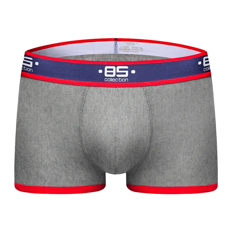 Модные боксеры, мужское нижнее белье, Cueca, пикантные мужские трусы, дышащие боксеры, хлопковые Трусы-слипы, Cuecas boxershorts cueca masculina - Цвет: BS138-GREY