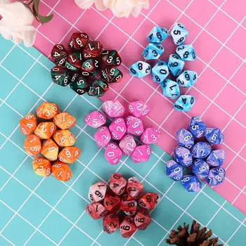 

60pcs/set 10 Sided D10 Polyhedral Dices Numbers Dials Desktop Table Board Game