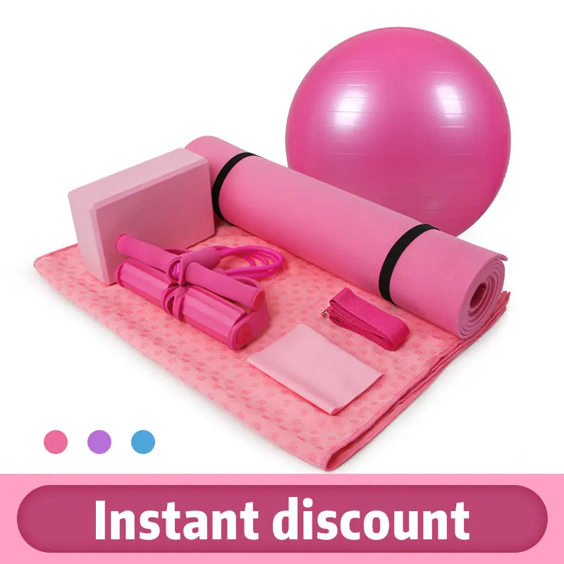 7 Pcs Yoga Set Health Fitness Home Includes Yoga Mat Yoga Blocks Yoga